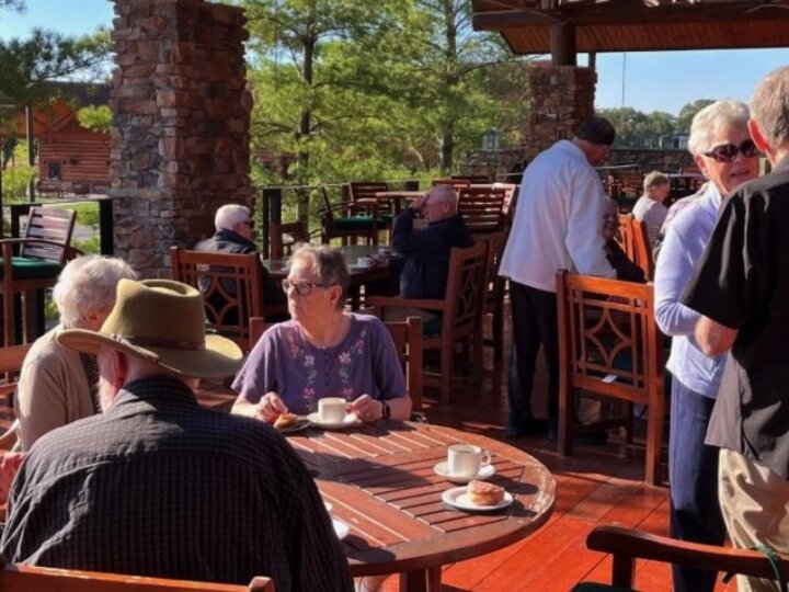 ERA members enjoy coffee at Wilderness Ridge