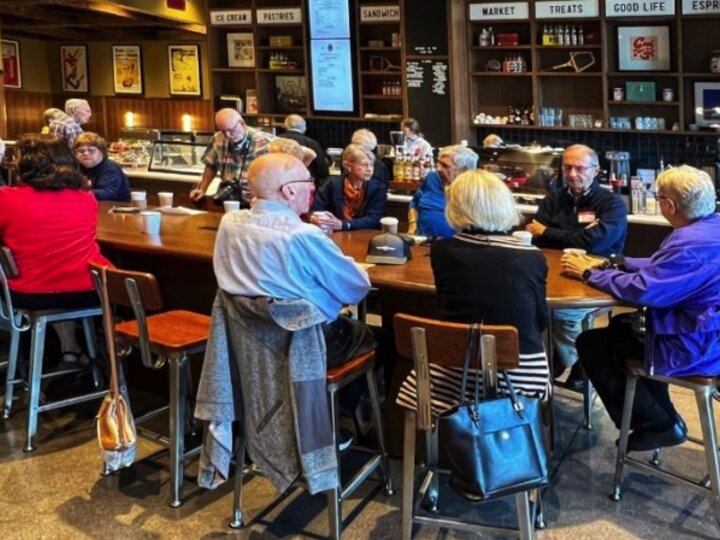 ERA members enjoying coffee at the Good Life Coffee Shop