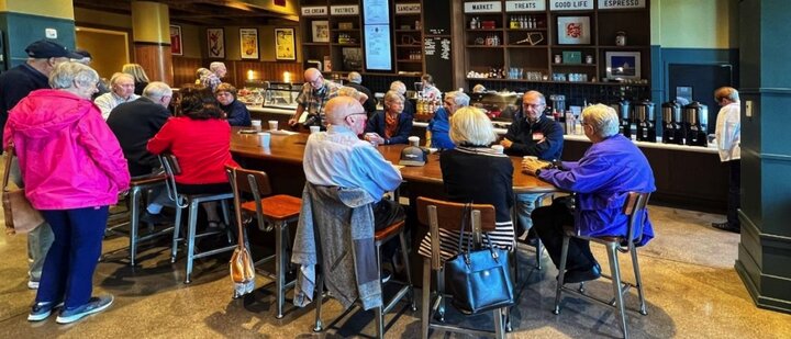 ERA members enjoying coffee at the Good Life Coffee Shop